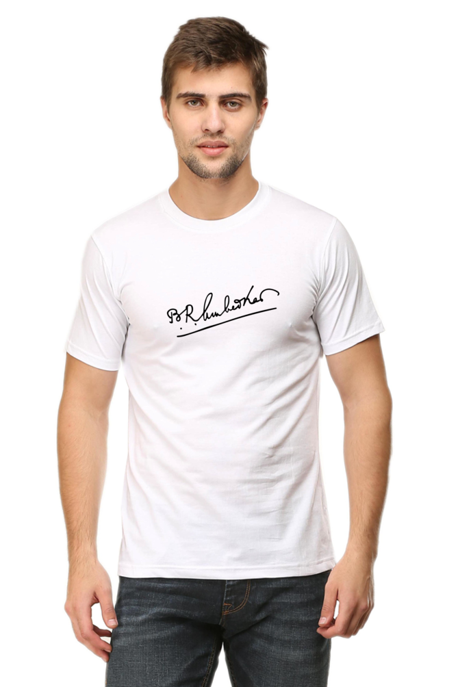 Ambedkar Signature Unisex Round Neck Half Sleeve T-Shirt