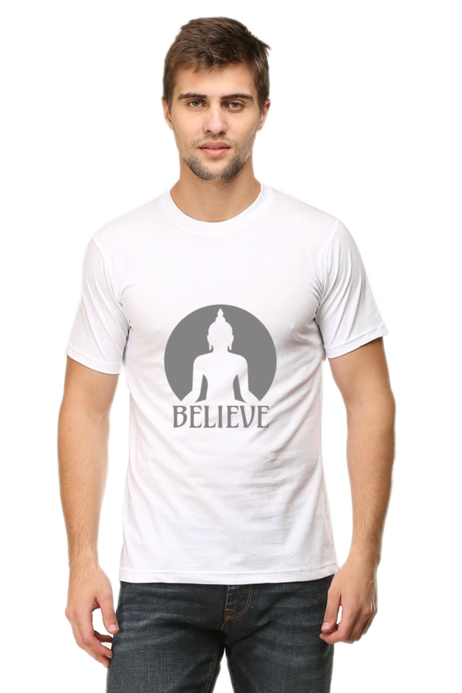 Buddha Believe Unisex Round Neck Half Sleeve T-Shirt