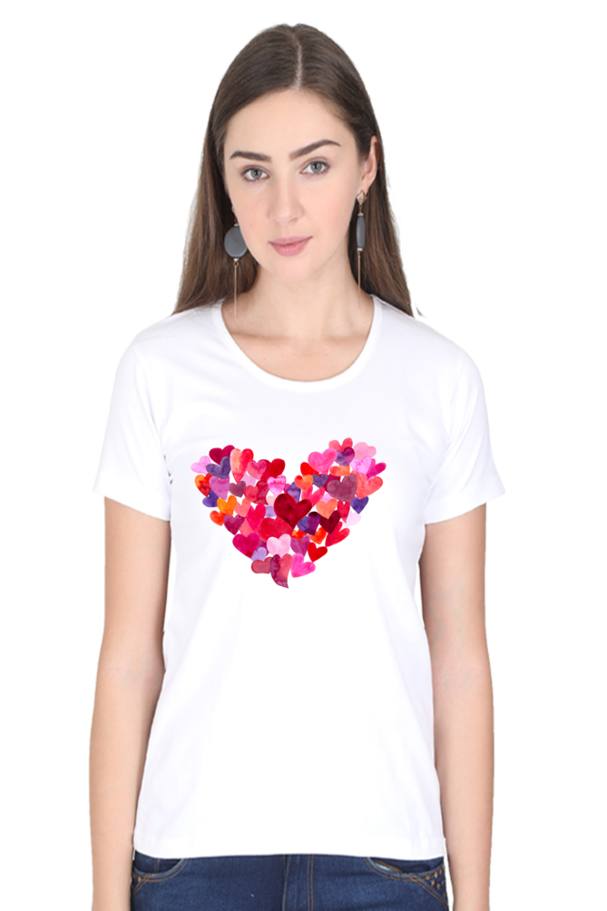 Heartquake Women Round Neck Half Sleeve T-Shirt