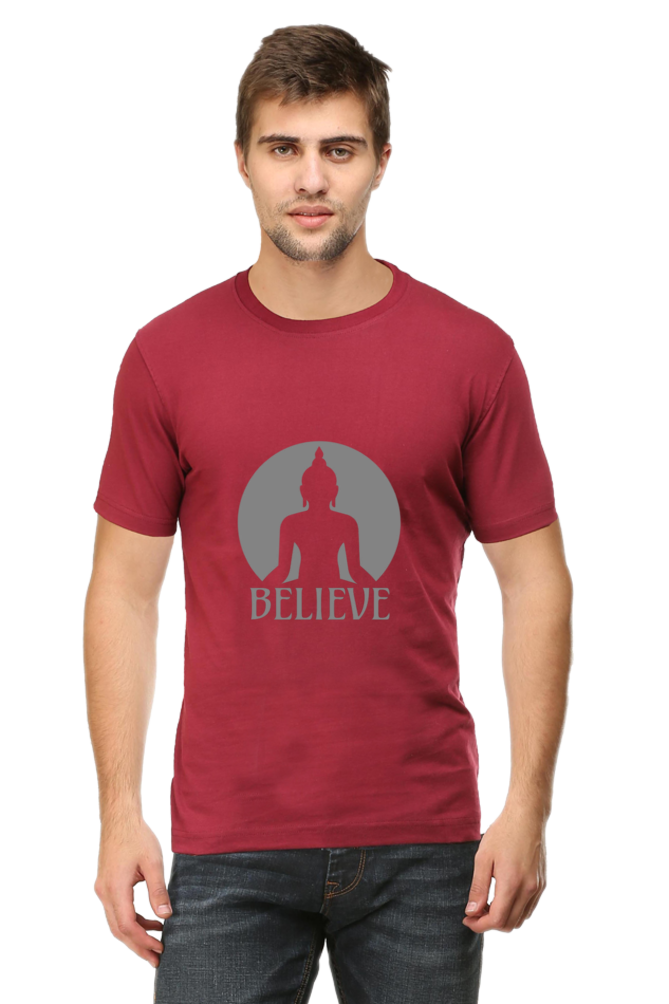 Buddha Believe Unisex Round Neck Half Sleeve T-Shirt