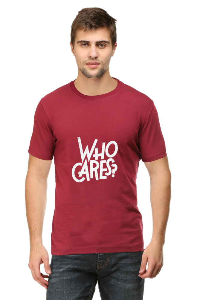 Who Cares? Unisex Round Neck Half Sleeve T-Shirt