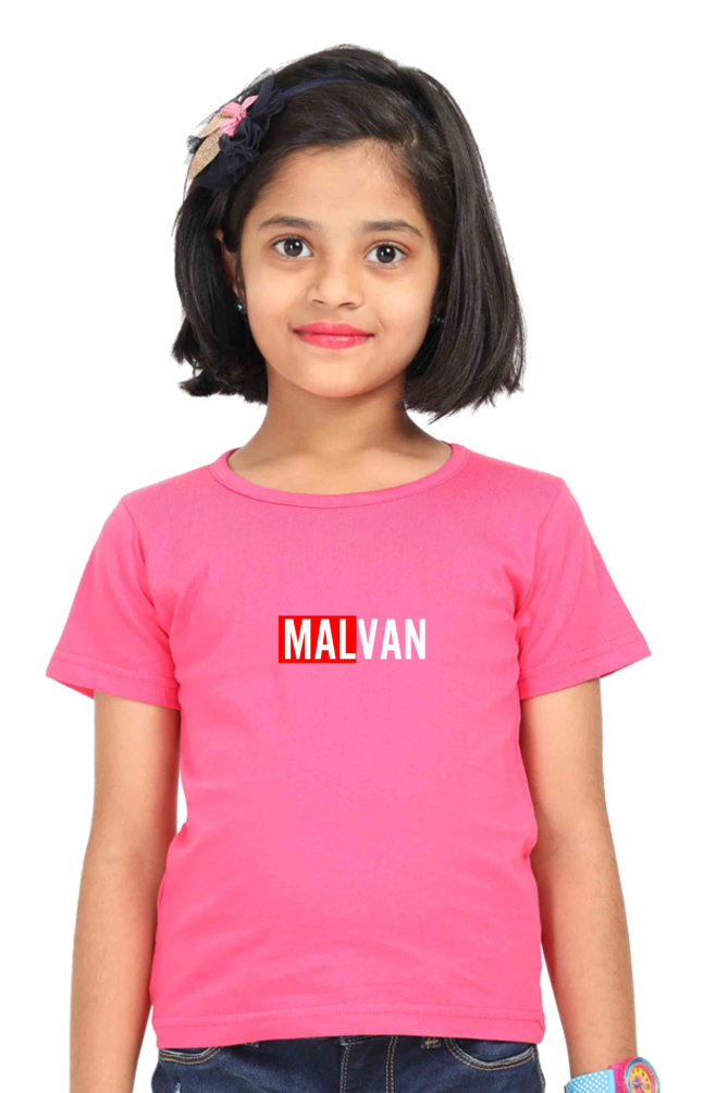 Malvan Girls Round Neck Half Sleeve T-Shirt