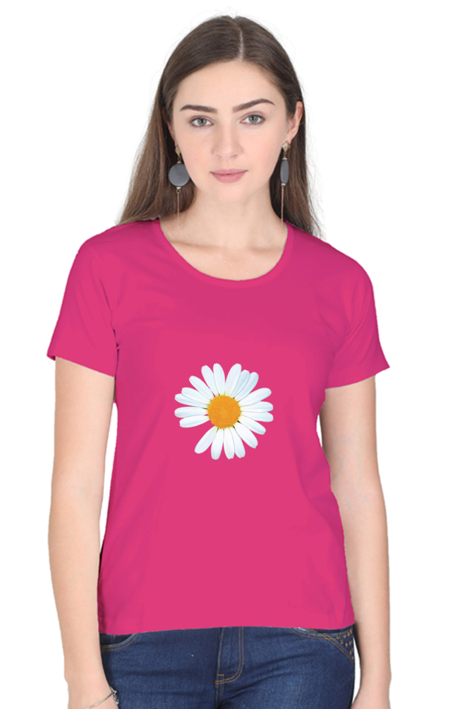 Daisy Women Round Neck Half Sleeve T-Shirt