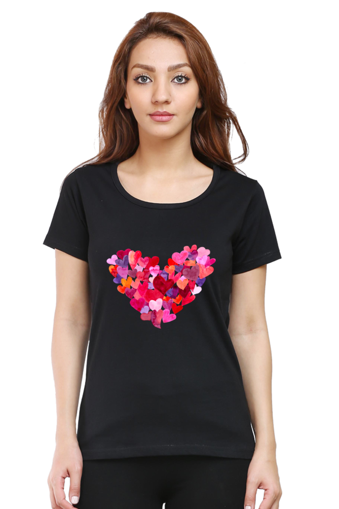 Heartquake Women Round Neck Half Sleeve T-Shirt