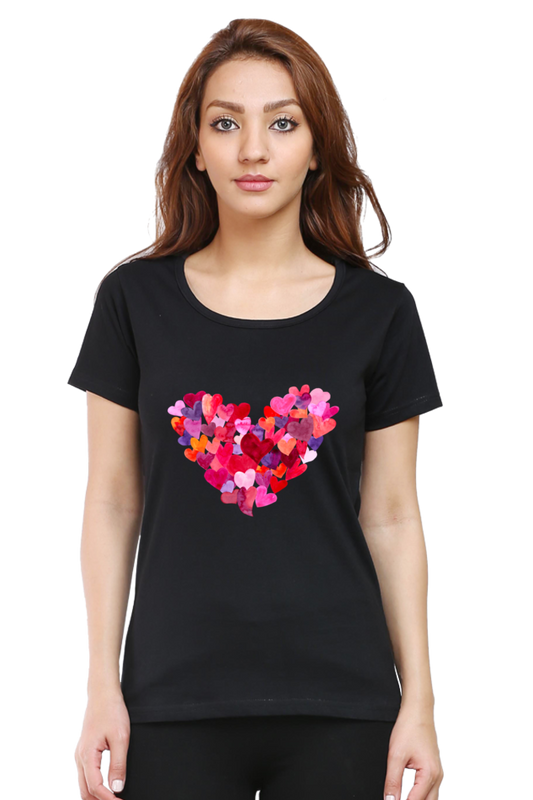 Heartquake Women Round Neck Half Sleeve T-Shirt