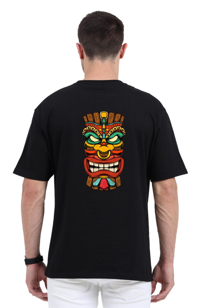 Tiki Mask Unisex Oversized T-Shirt