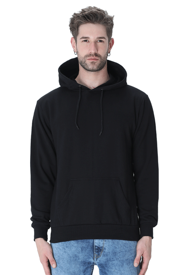 Plain Black Unisex Hoodie