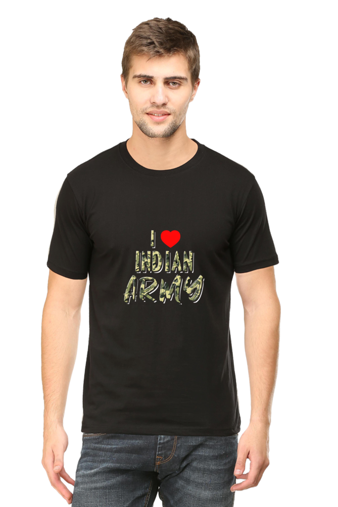 I Love Indian Army Unisex Round Neck Half Sleeve T-Shirt