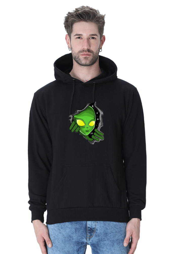 Alien Peeking Through Space Unisex Hoodie