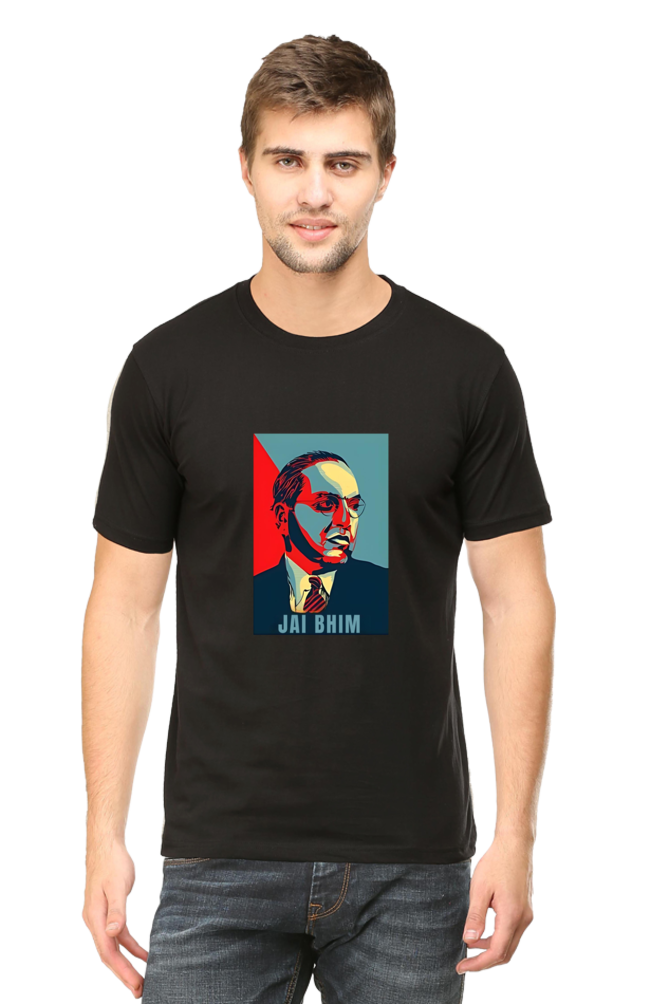 Jai Bhim Dr Babasaheb Ambedkar Unisex Round Neck Half Sleeve T-Shirt