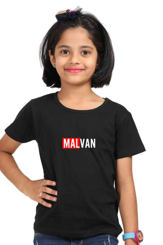 Malvan Girls Round Neck Half Sleeve T-Shirt