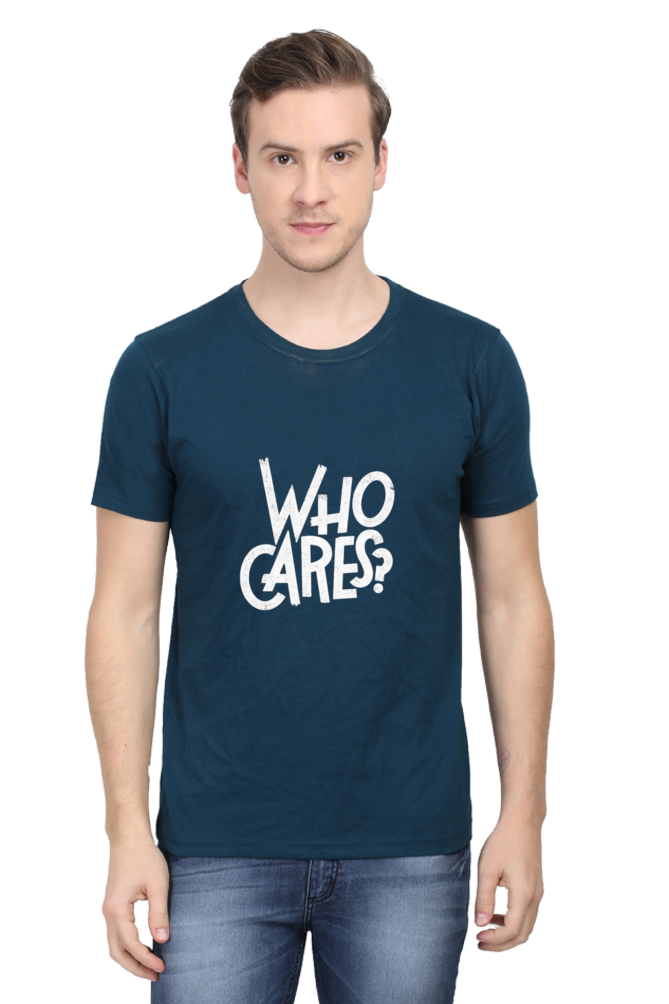 Who Cares? Unisex Round Neck Half Sleeve T-Shirt