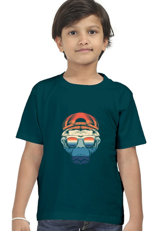 Cool Monkey Kids Round Neck Half Sleeve T-Shirt