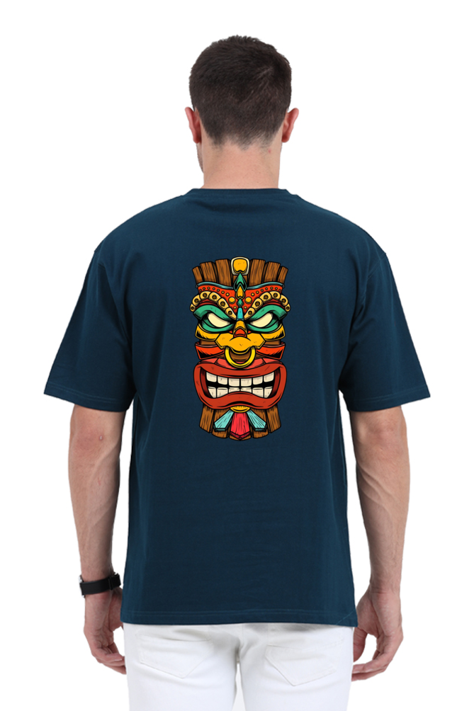 Tiki Mask Unisex Oversized T-Shirt