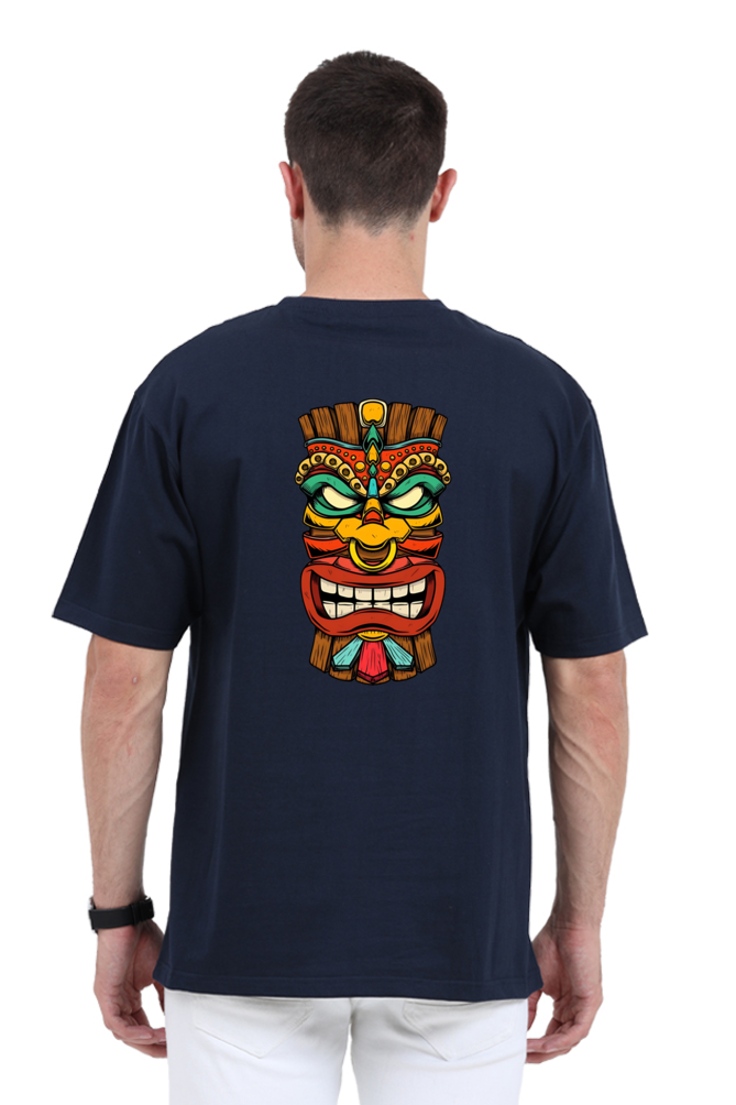 Tiki Mask Unisex Oversized T-Shirt