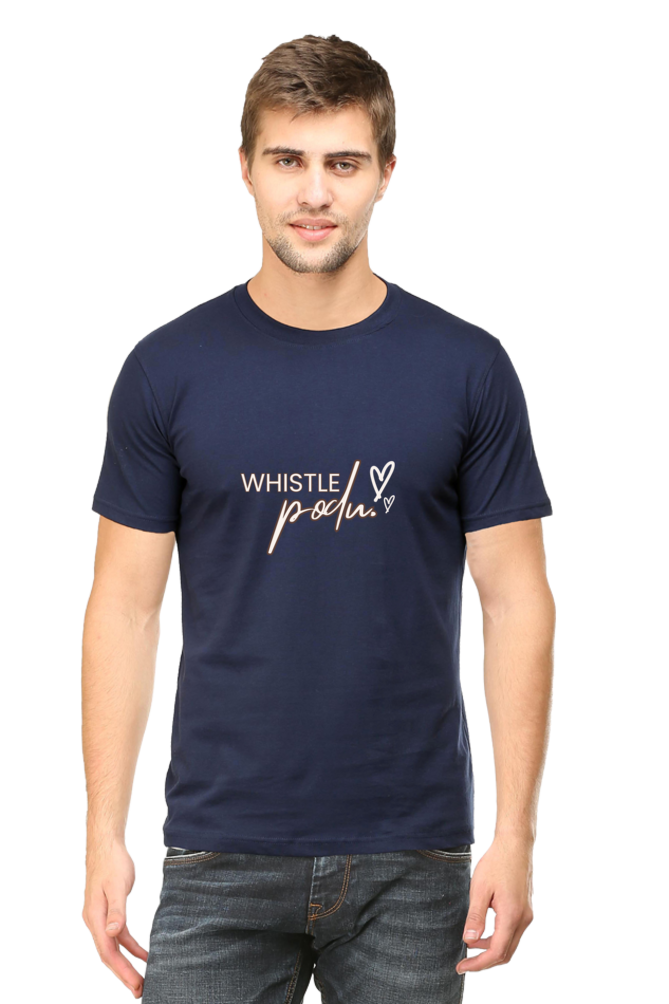 Chennai Super Kings Whistle Podu Unisex Round Neck Half Sleeve T-Shirt