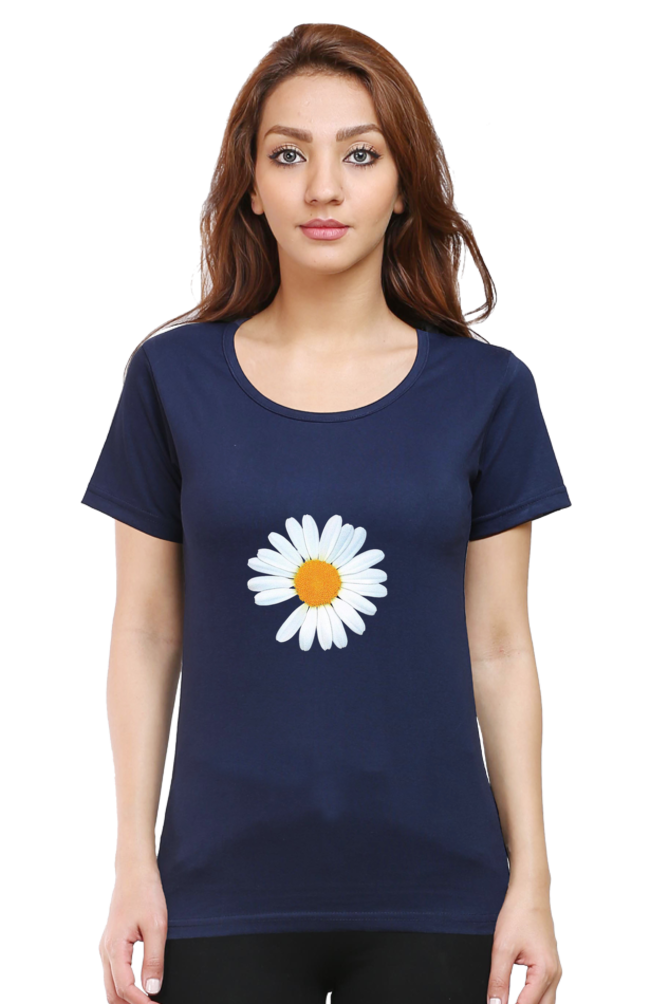 Daisy Women Round Neck Half Sleeve T-Shirt