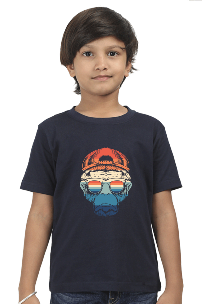 Cool Monkey Kids Round Neck Half Sleeve T-Shirt