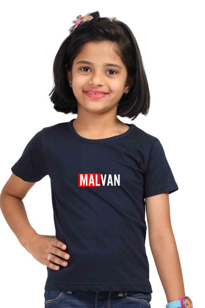 Malvan Girls Round Neck Half Sleeve T-Shirt