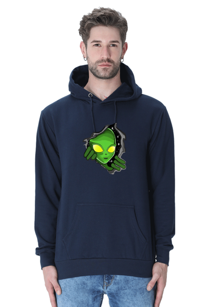 Alien Peeking Through Space Unisex Hoodie