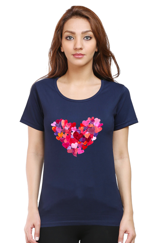 Heartquake Women Round Neck Half Sleeve T-Shirt