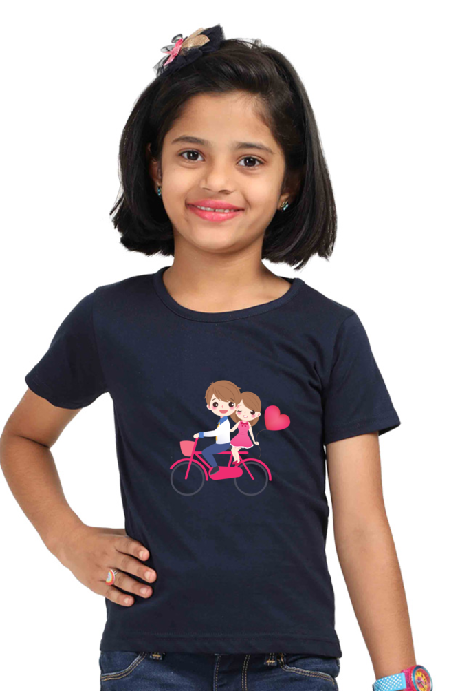 Dreamy Duo Girls Round Neck Half Sleeve T-Shirt