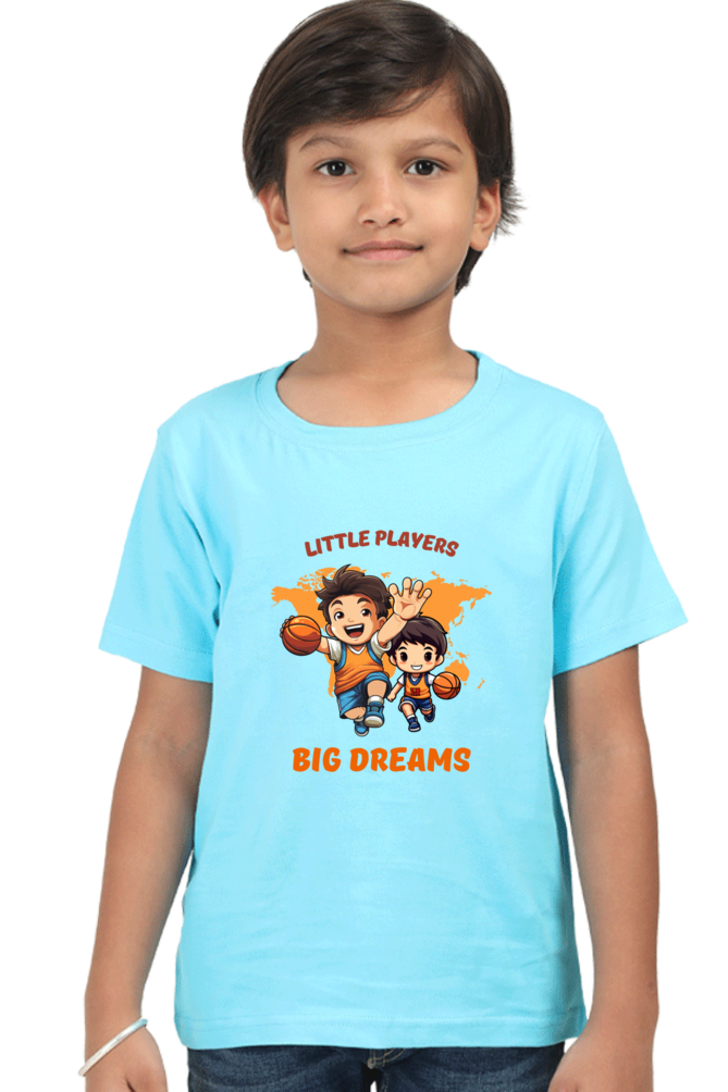 Basketball Kids Round Neck Half Sleeve T-Shirt