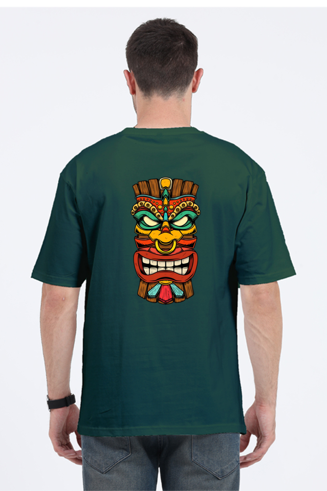 Tiki Mask Unisex Oversized T-Shirt