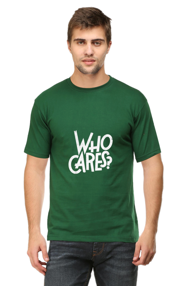 Who Cares? Unisex Round Neck Half Sleeve T-Shirt