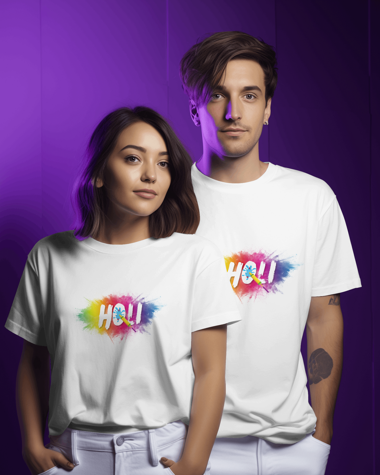 Holi Hai Unisex Round Neck Half Sleeve T-Shirt