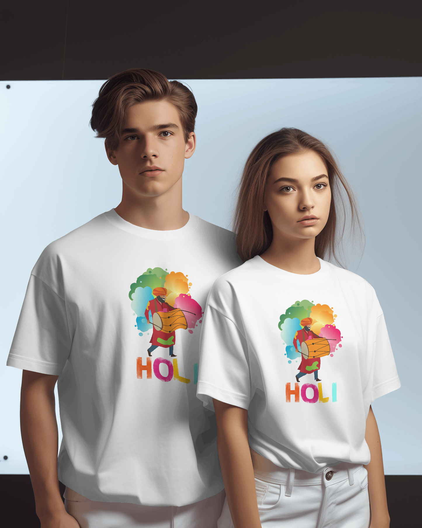 Happy Wali Holi Unisex Round Neck Half Sleeve T-Shirt