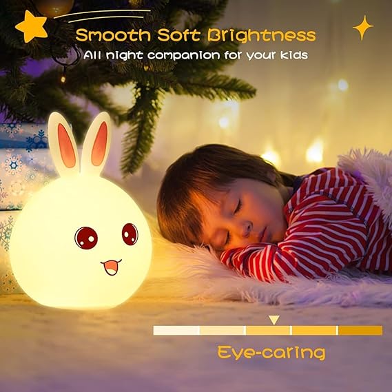 Silicone Cute Little Rabbit LED Table Lamp – Adorable Night Lamp for Children