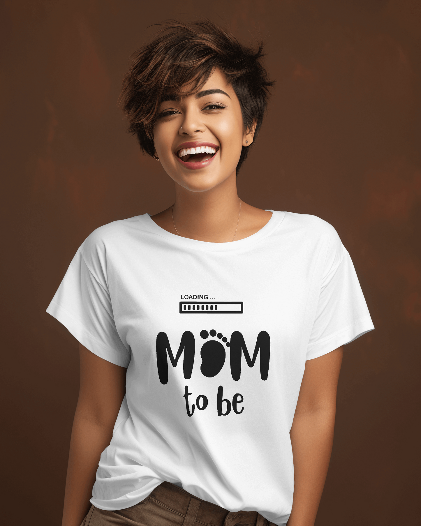 Loading Mom To Be Women Round Neck Half Sleeve T-Shirt