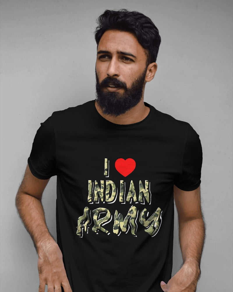 I Love Indian Army Unisex Round Neck Half Sleeve T-Shirt