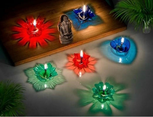 Reflective Shadow Diya Set – 6 Pack for Diwali Decoration and Home Décor