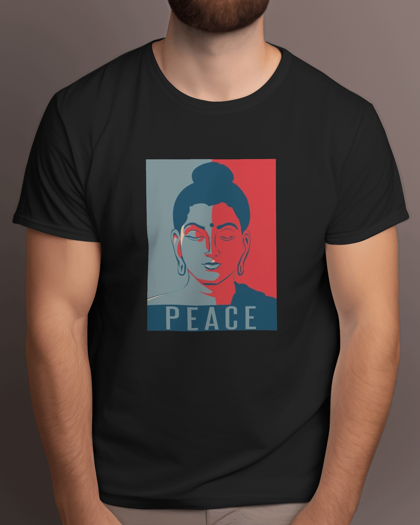 Buddha Peace Unisex Round Neck Half Sleeve T-Shirt