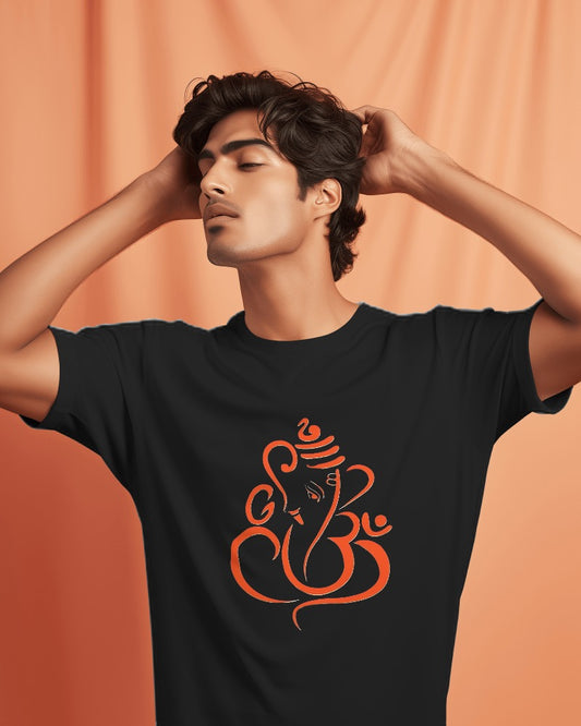 Lord Ganesha Unisex Round Neck Half Sleeve T-Shirt