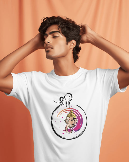 Shree Ganesha Unisex Round Neck Half Sleeve T-Shirt