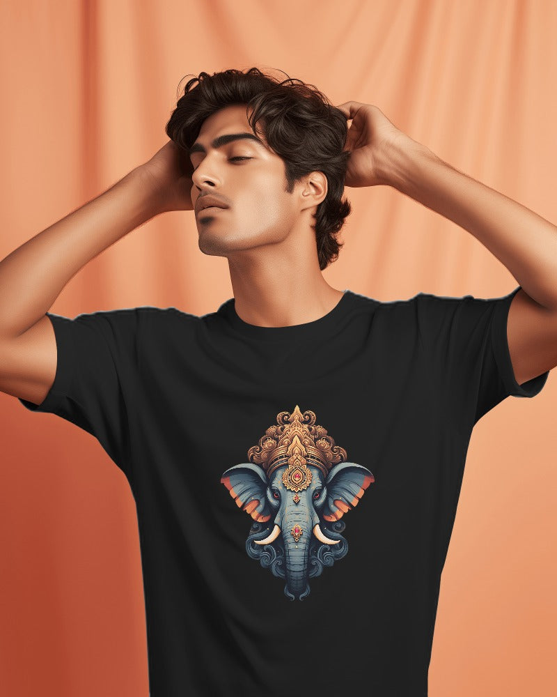 Ganesha Unisex Round Neck Half Sleeve T-Shirt