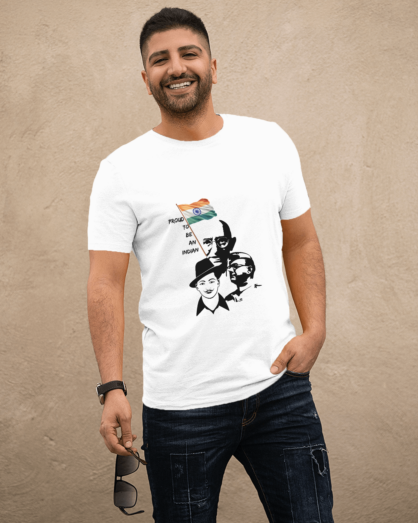 Proud To Be An Indian Unisex Round Neck Half Sleeve T-Shirt