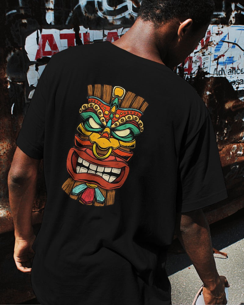 Tiki Mask Unisex Oversized T-Shirt