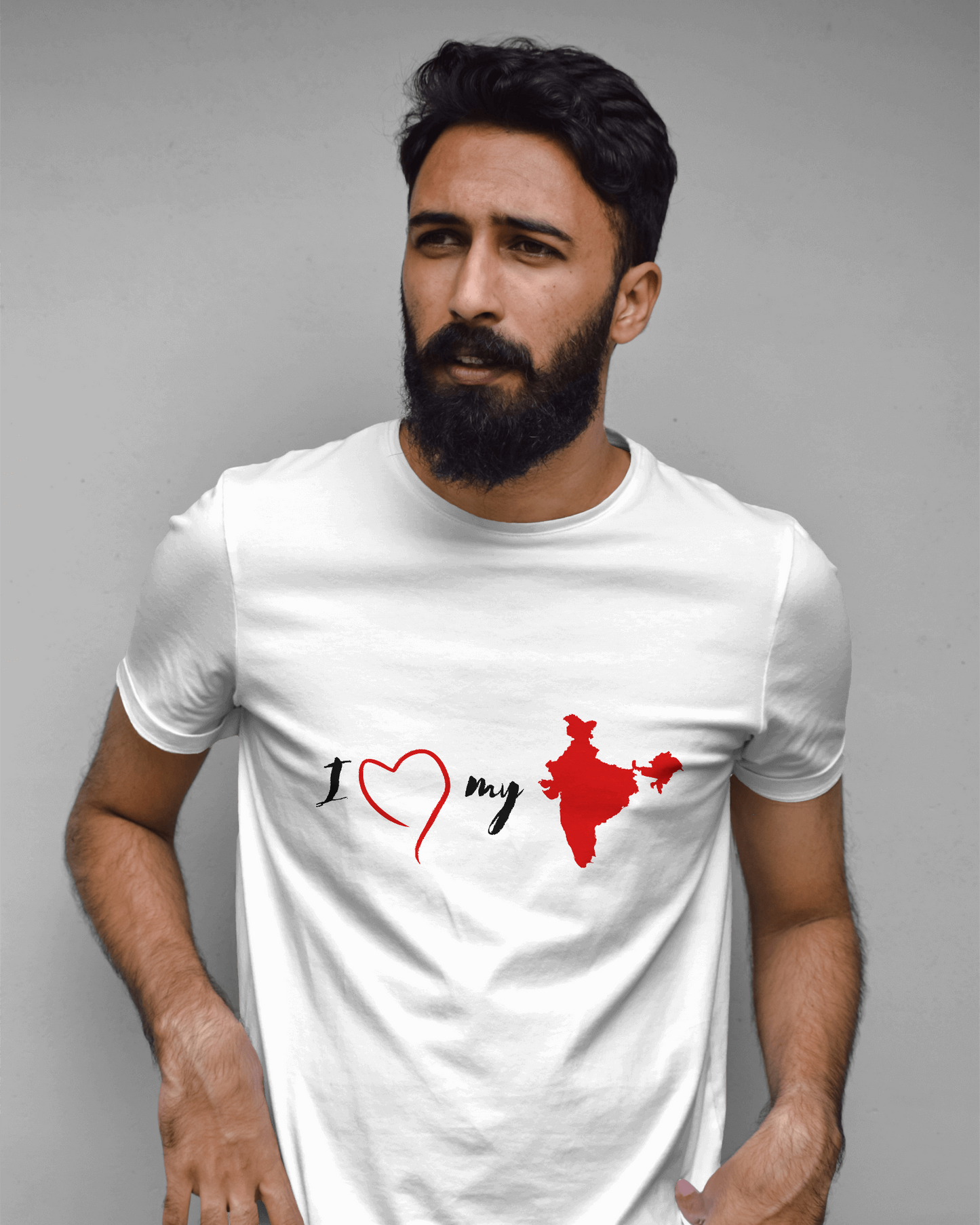 I Love My India Unisex Round Neck Half Sleeve T-Shirt