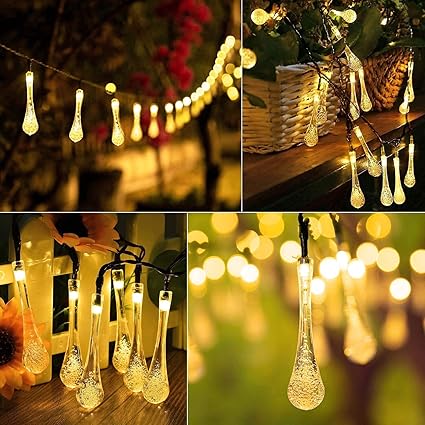 Fairy 14 Water LED Drop String Lights – Warm White for Indoor & Outdoor Décor