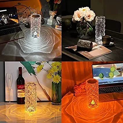 Crystal Rose Diamond LED Night Light – Illuminate Your Space with Elegance