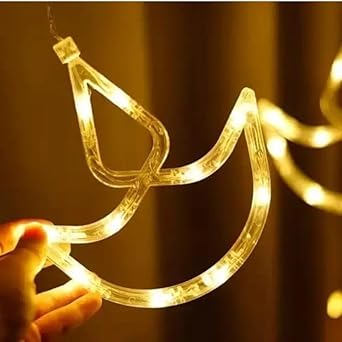 Diwali Star Curtain Lights with Diya – 8 Modes for Home Decoration