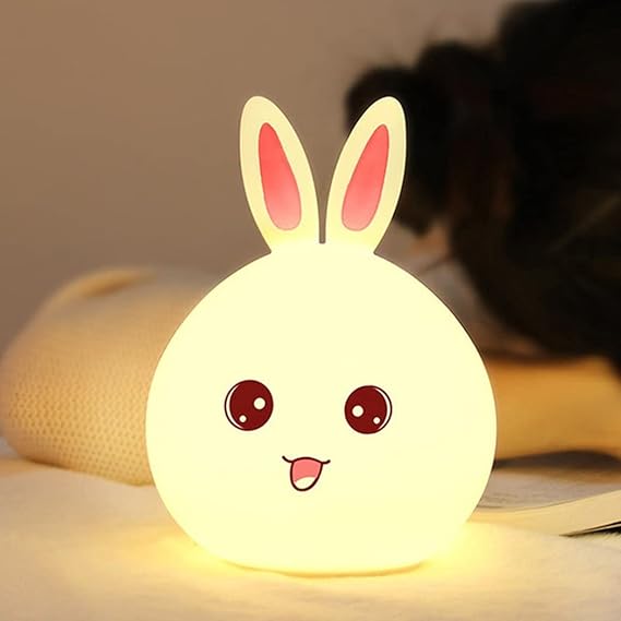 Silicone Cute Little Rabbit LED Table Lamp – Adorable Night Lamp for Children