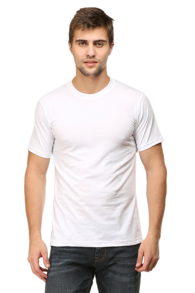 White Plain Unisex Round Neck Half Sleeve T-Shirt