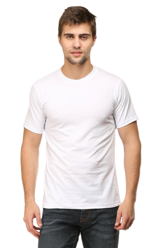 White Plain Unisex Round Neck Half Sleeve T-Shirt