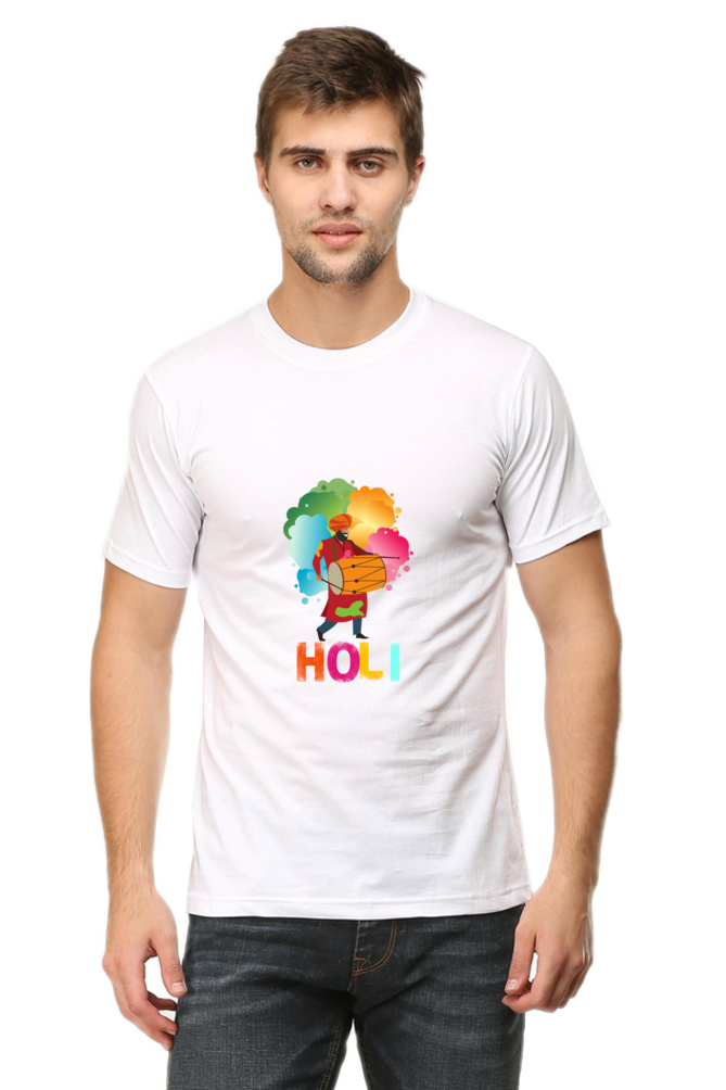 Happy Wali Holi Unisex Round Neck Half Sleeve T-Shirt