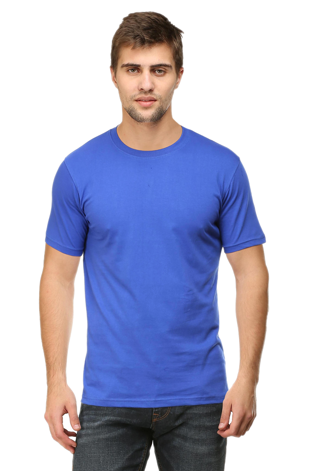 Royal Blue Plain Unisex Round Neck Half Sleeve T-Shirt